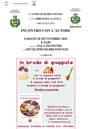 Incontro con l'Autore - Presentazione libro "In brodo di giuggiole" di Barbara Da Ruos e Cristina Gregori